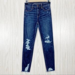 American Eagle | Distressed Hi Rise Jegging Crop Size 0